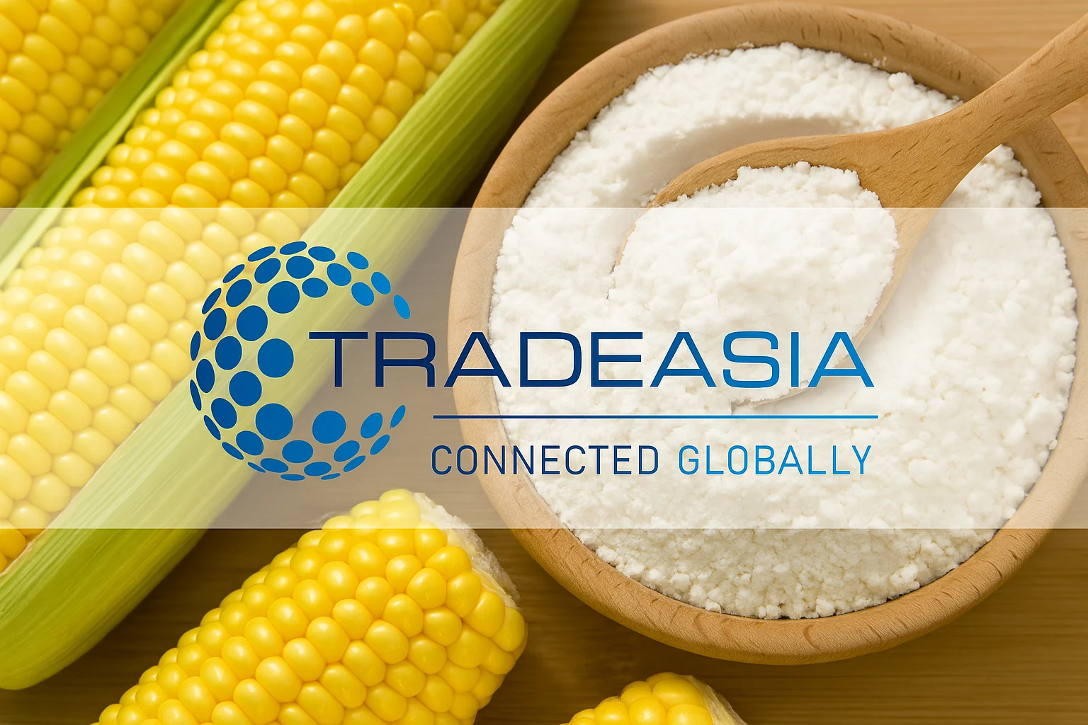 Tradeasia banner showing corn starch and cost analysis theme for market price insights