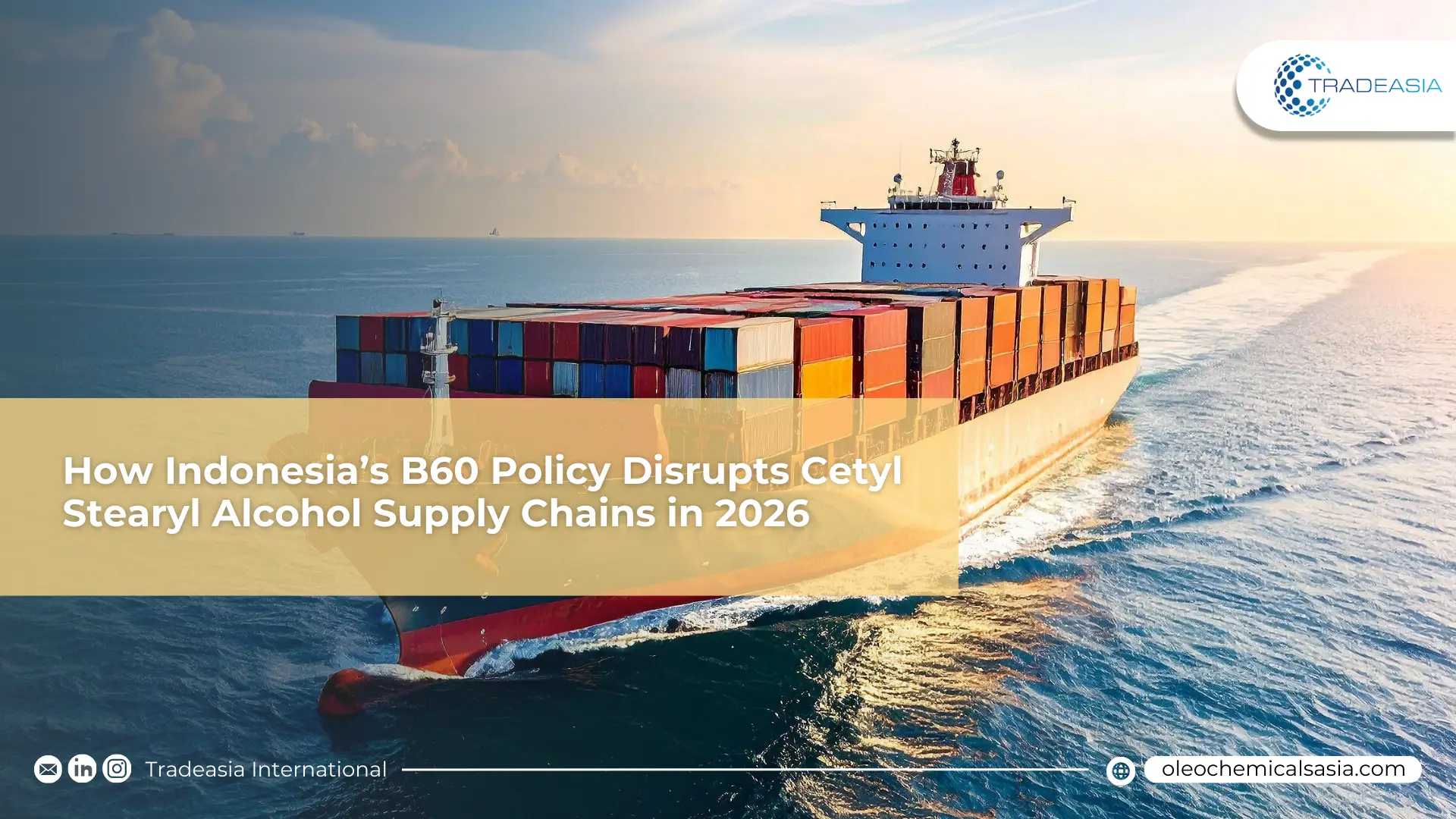 How Indonesia’s B60 Biofuel Policy Disrupts Cetyl Stearyl Alcohol Supply Chains