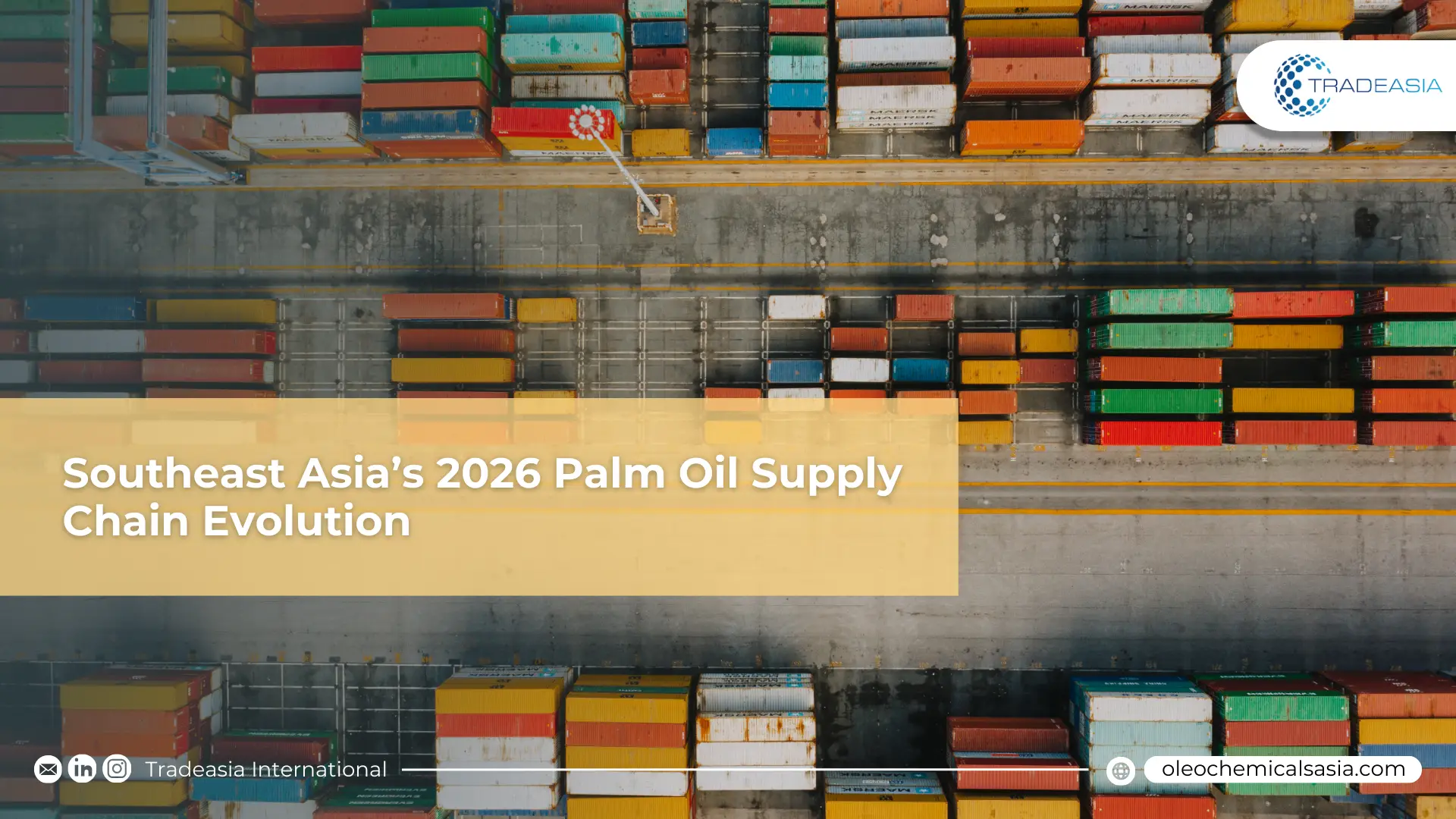 Digital interface showing blockchain tracking for an RBD Palm Oil shipment in a Southeast Asian port