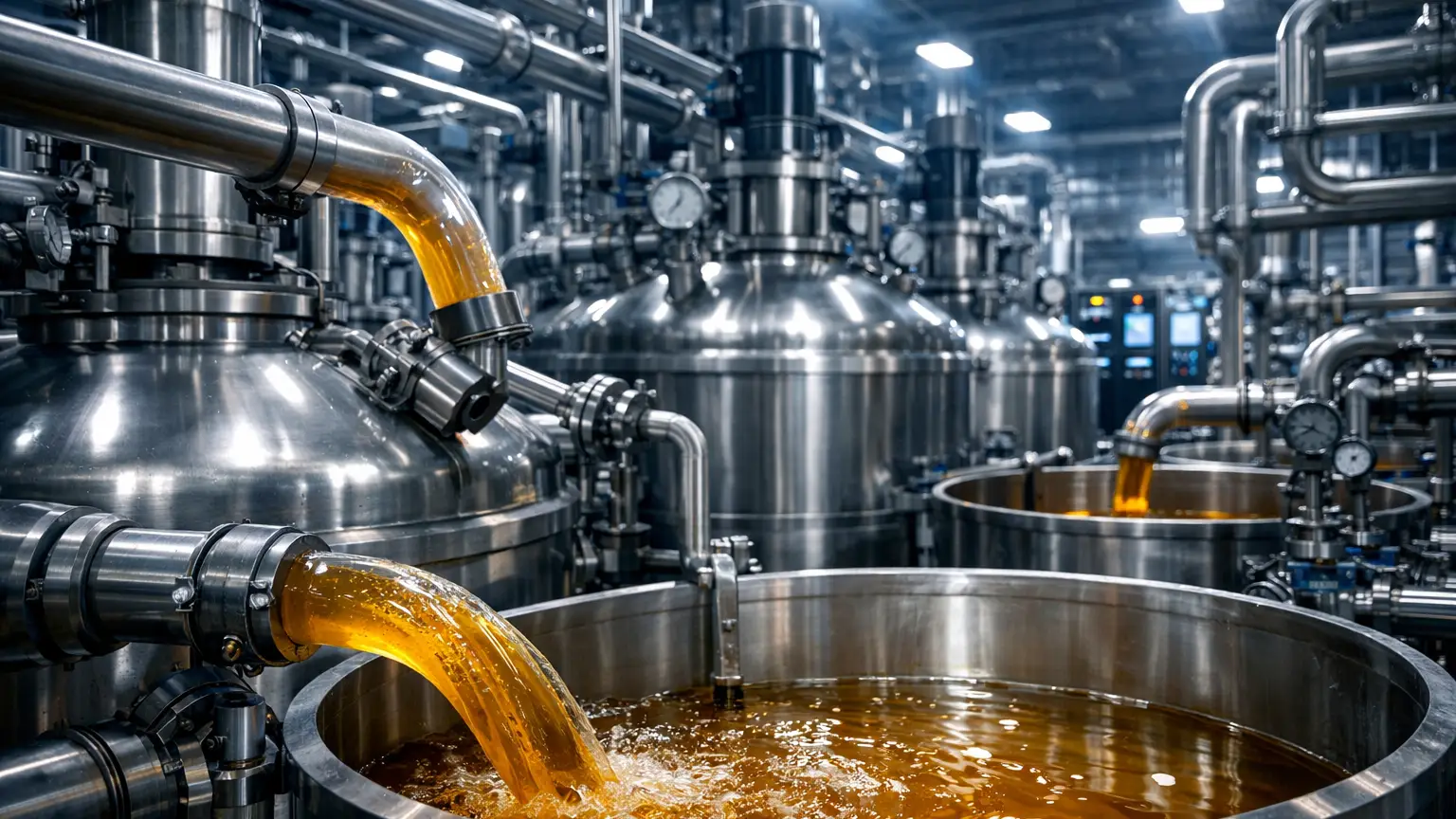 Industrial chemical reactor in action