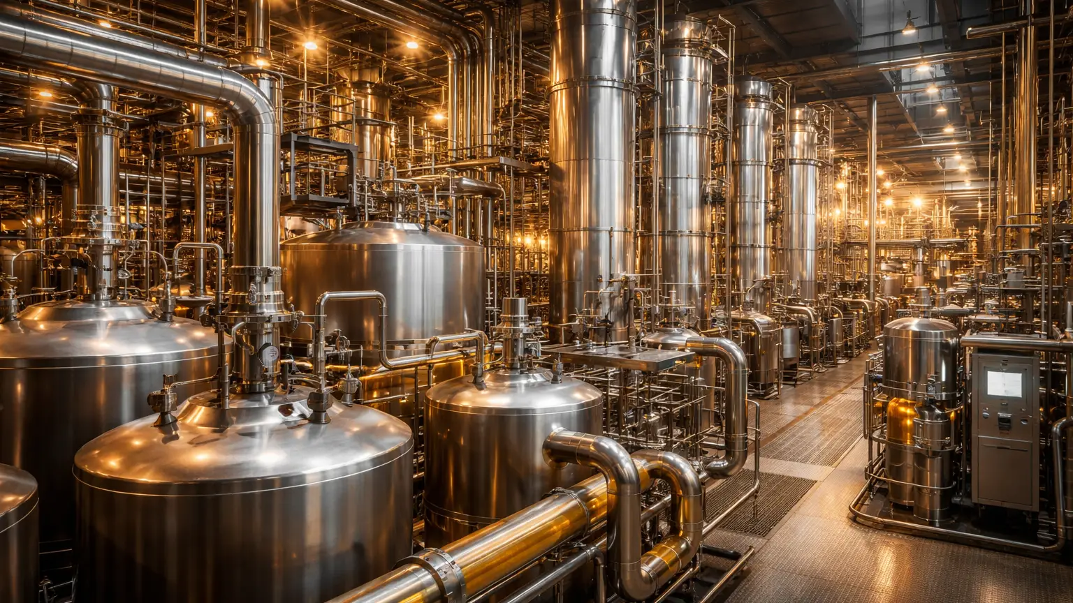 Oleochemical processing plant producing stearic acid from palm oil feedstock