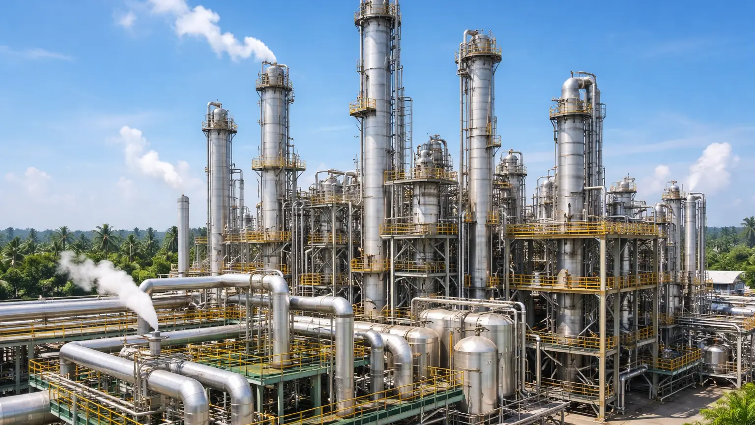 Palm kernel oil fractionation facility producing lauric acid and fatty acid derivatives