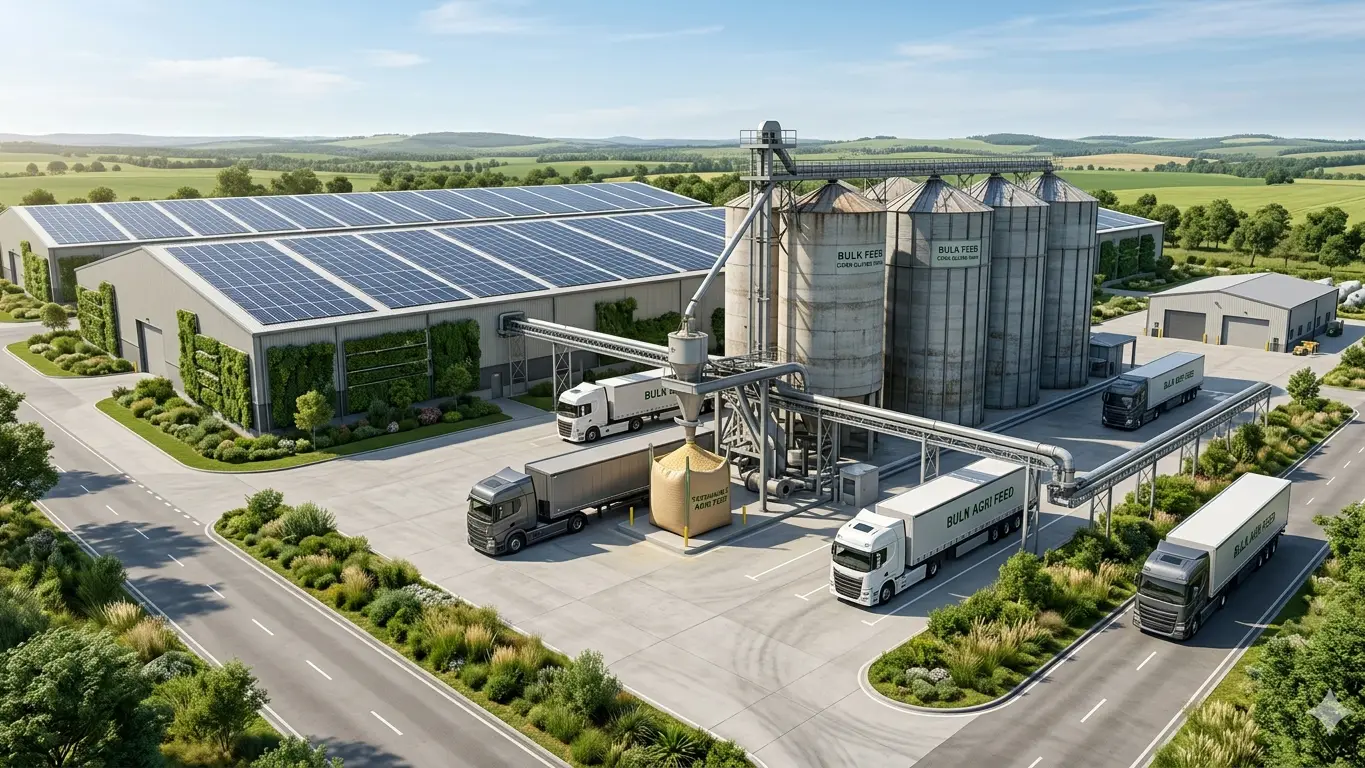 Sustainable logistics for corn gluten meal distribution using eco-friendly transport and storage systems in 2026.