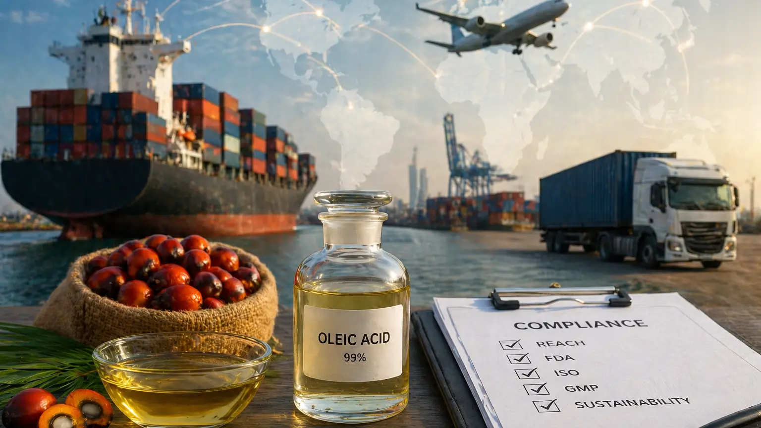 Oleic Acid Supply Chain 2026: Feedstock to Global Reach