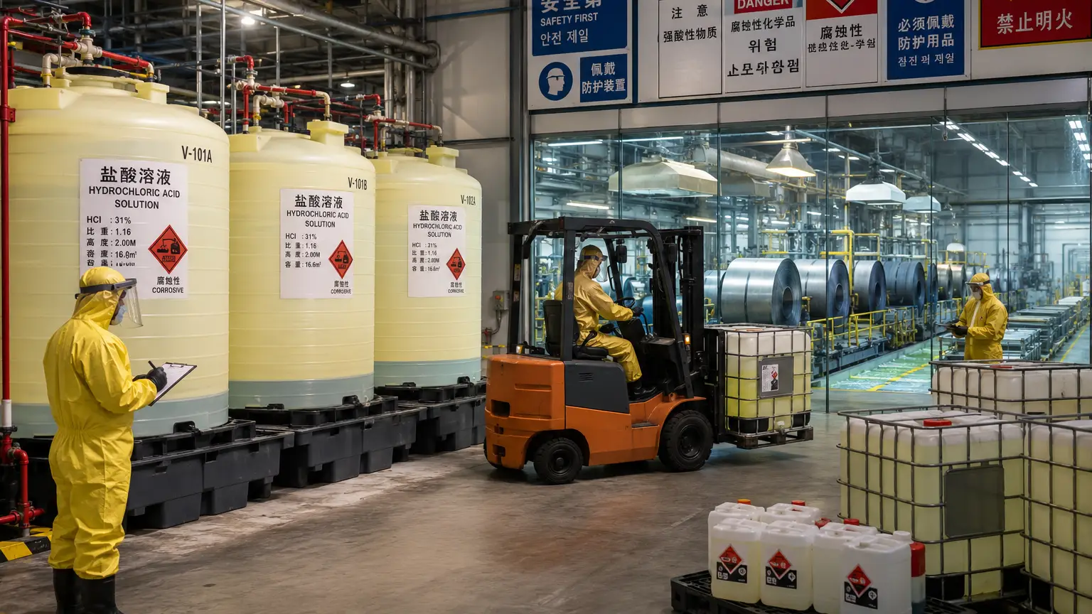Hydrochloric acid supply and distribution network serving industrial buyers across Asia in 2026.