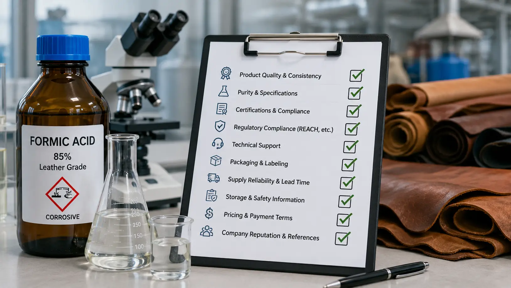 Supplier Checklist for Formic Acid in Leather