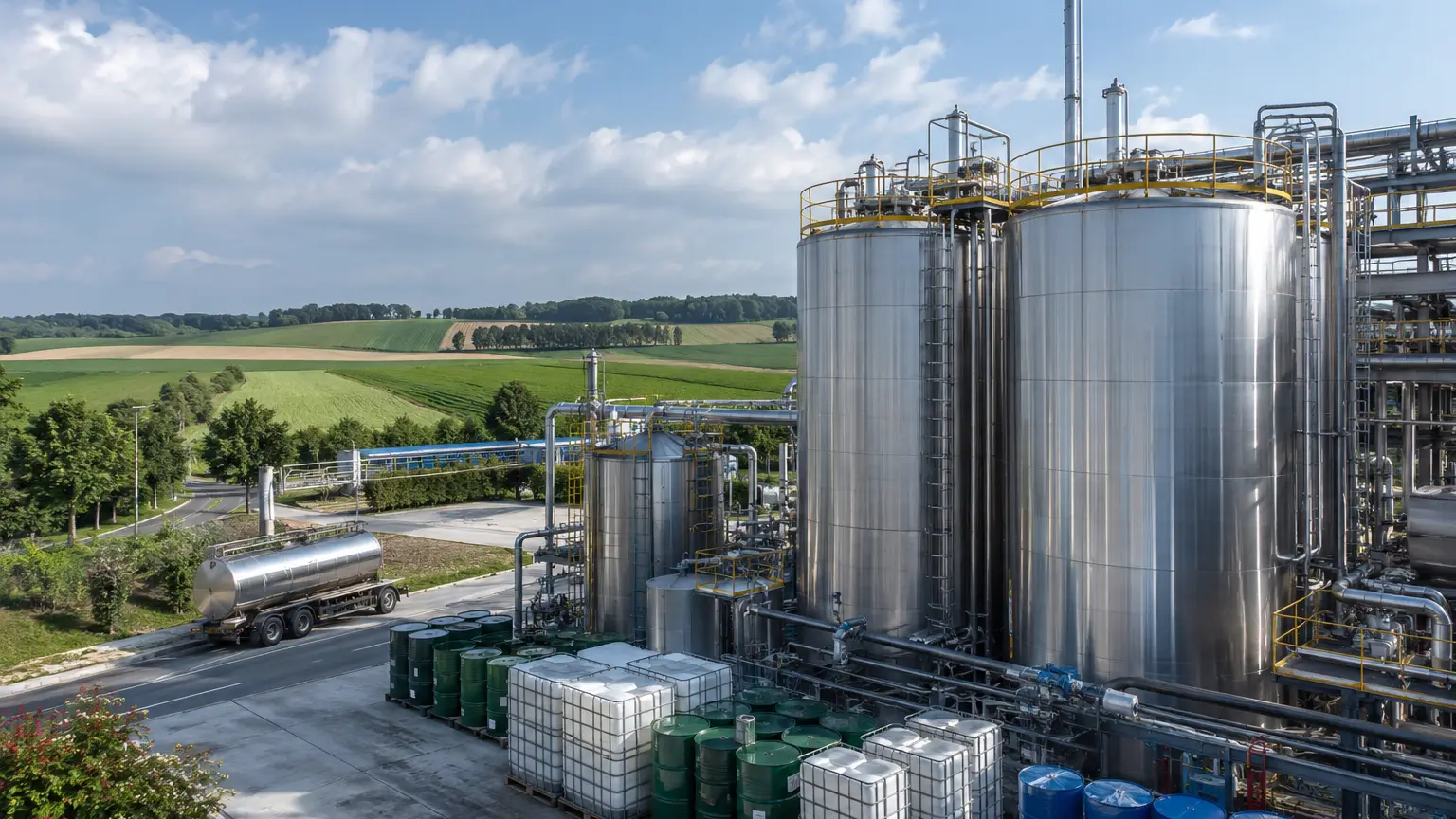 Gum turpentine oil storage and logistics for garden and agrochemical product manufacturing.