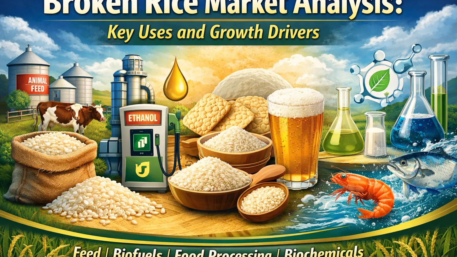 Article Banner of Broken Rice Market Trends 2026: Feed, Fuel, Food & Biochemical Demand