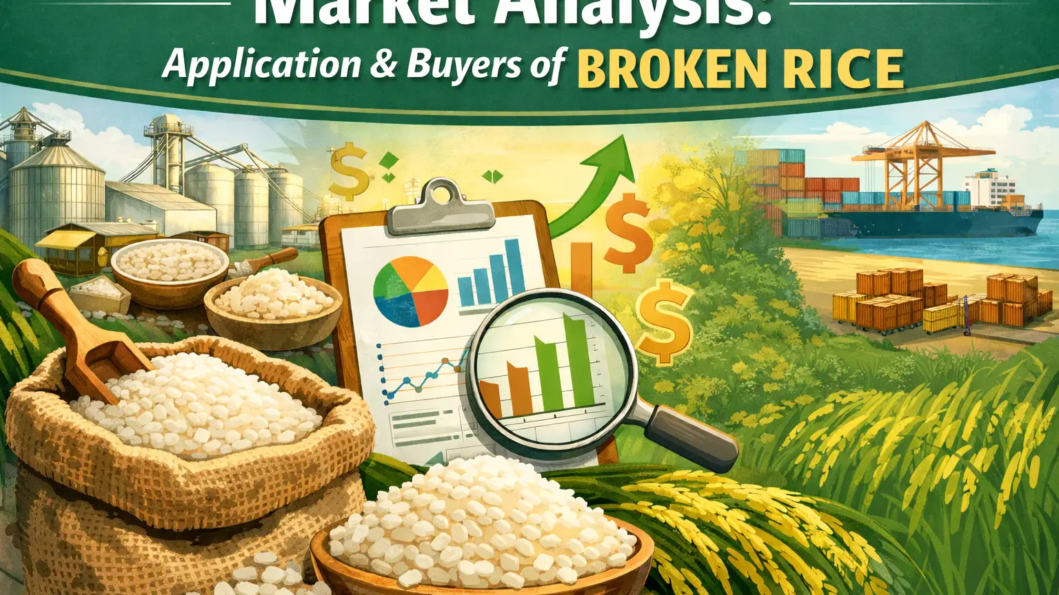Article Banner of Broken Rice Market 2026: Applications, Buyers & Industrial Growth Trends