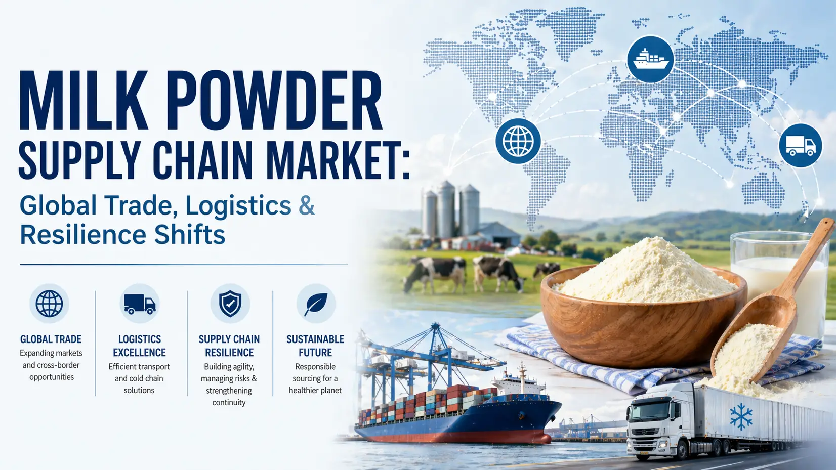 Article Banner of Milk Powder Supply Chain Market: Global Trade, Logistics & Resilience Shifts