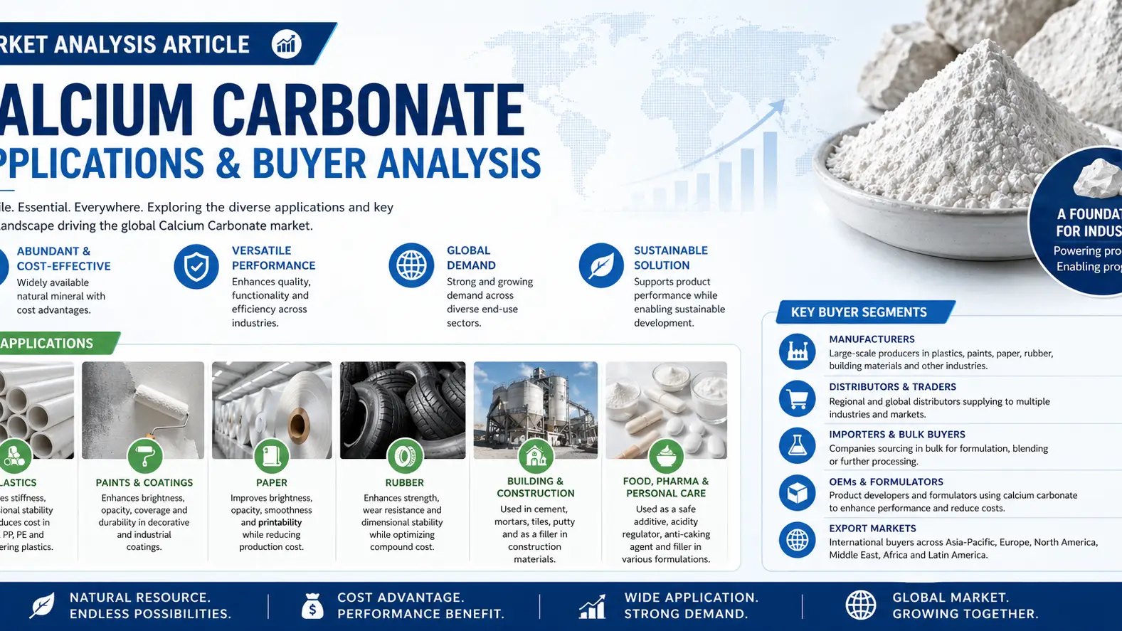 Calcium Carbonate Market 2026: Key Applications, Buyers & Industrial Outlook